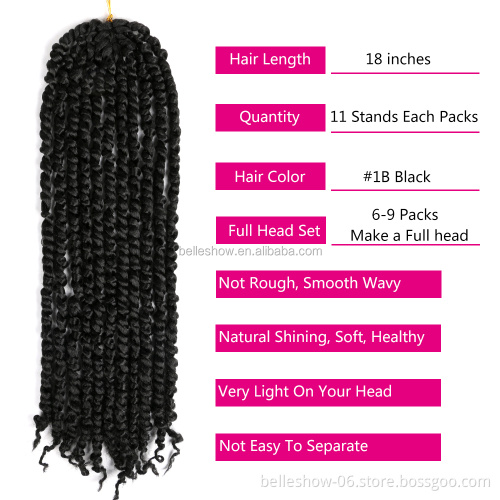 New arrival Synthetic Pre-twisted Passion crochet braids passion twist